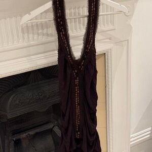 Next top size 14
Expresso brown vintage 90s next chic halter open back top ☕️🍸